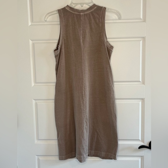 Old Navy Cotton Sleeveless Shift Dress Pockets Mocha Latte Size S Casual Comfy - Picture 5 of 11